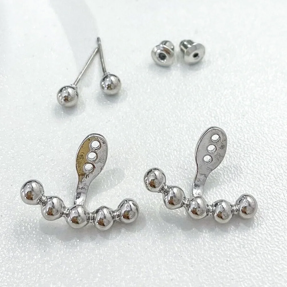 Any 4/$25! Silver Studs w/Matching Jackets Earrings - Picture 3 of 8